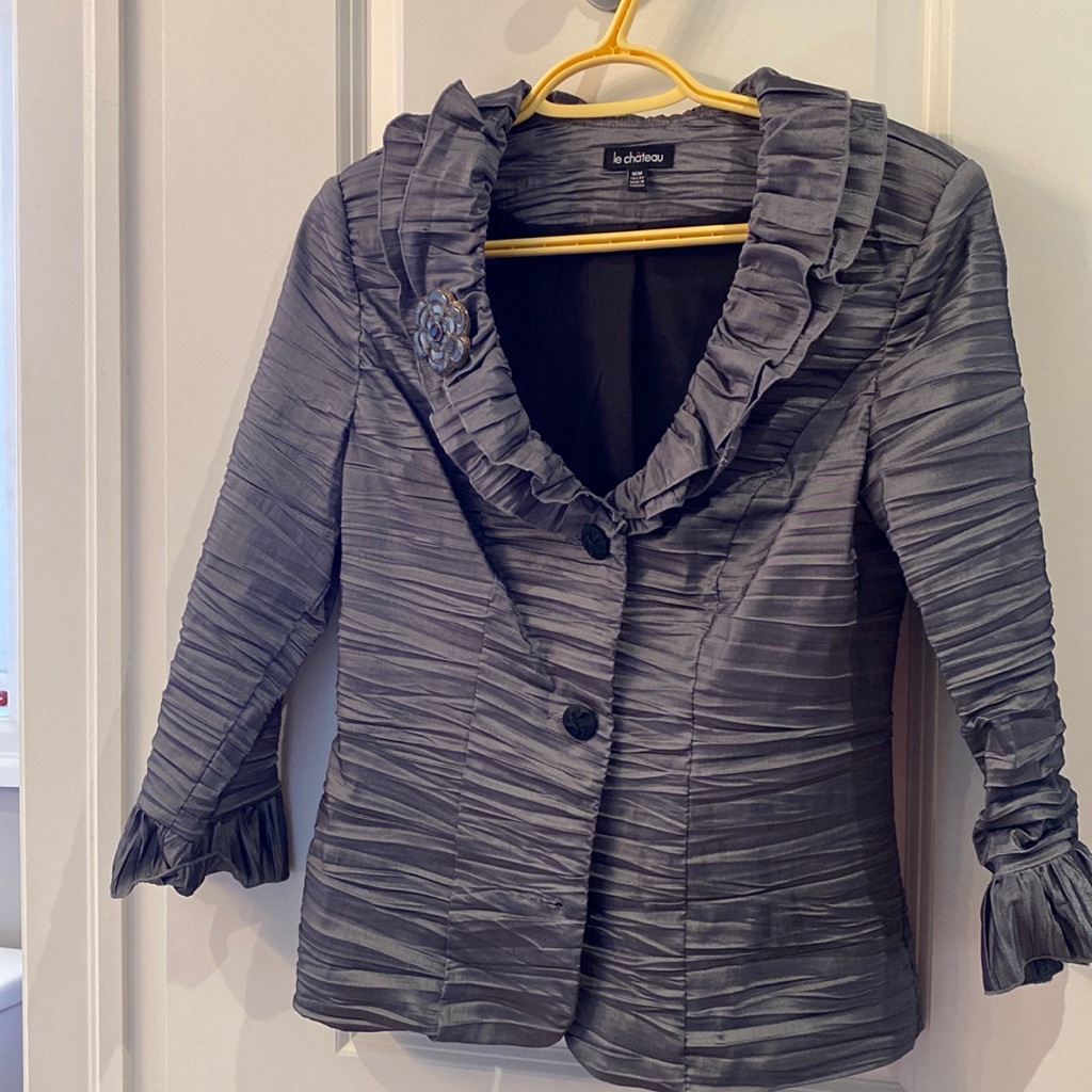 Grey Ruffled Jacket